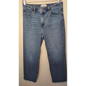Abercrombie 90s Relaxed Jeans High Rise 32 Straight Leg Light Wash